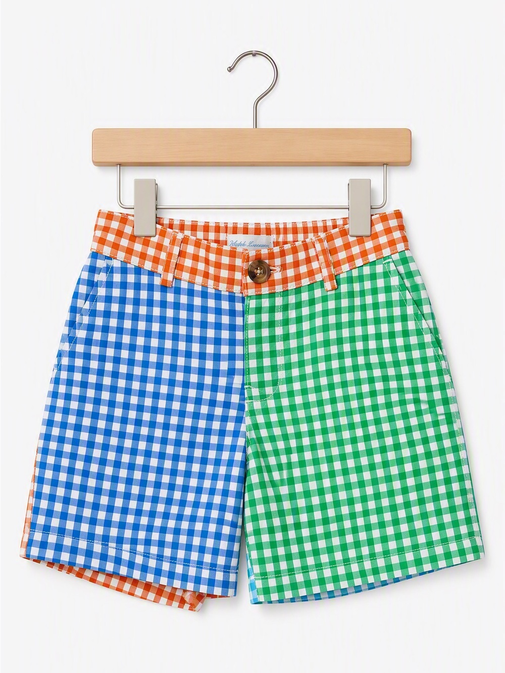 Ralph Lauren Kids Patchwork Gingham Fun Shorts Colorblock Preppy 18M Summer